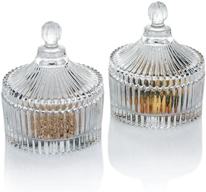 Crystal Clear Castle Jar with Lid Set of 2