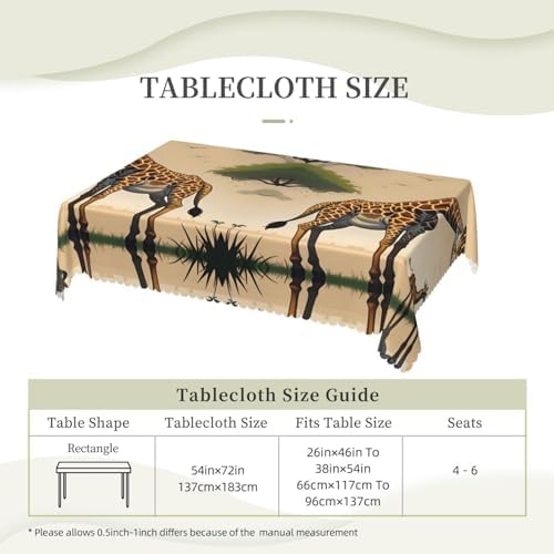 Mother and Child Giraffe Square Tablecloths 54 X 72 Inches