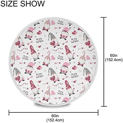 Pfrewn Gnomes Hearts Pink Tablecloth 60 Inch