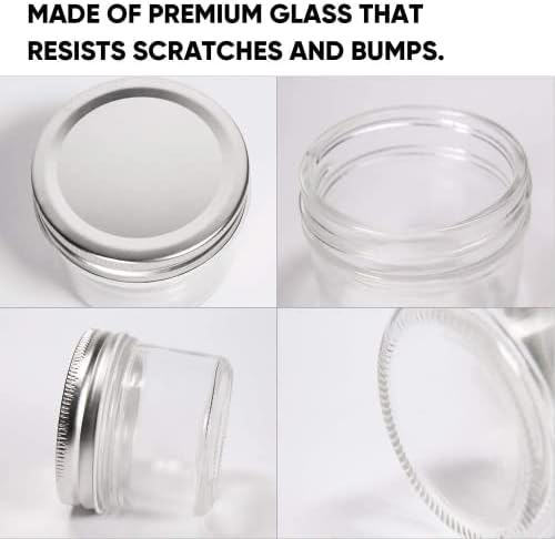 QAPPDA 4oz Glass Jars With Silver Lids Set of 40