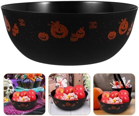 Halloween Candy Bowl Black Plastic