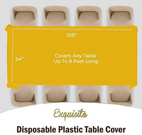 Exquisite 12-Pack Yellow Plastic Tablecloth Rectangle 54x108