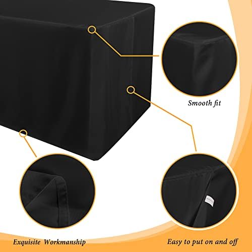 Obstal 2 Pack Black Tablecloths for 4 Foot Rectangular Tables
