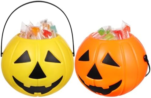 Didiseaon 2Pcs Pumpkin Candy Bucket Halloween Decor