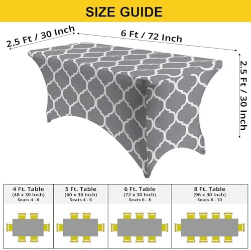 NILUOH 2 Pack 6FT Spandex Tablecloths