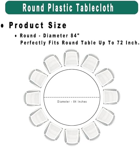 White Plastic Tablecloths 2 Pack for 6 Ft Round Tables