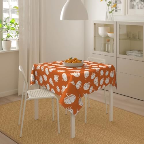 Lvhompro Fall Pumpkin Tablecloth 54x54 Inch Square White
