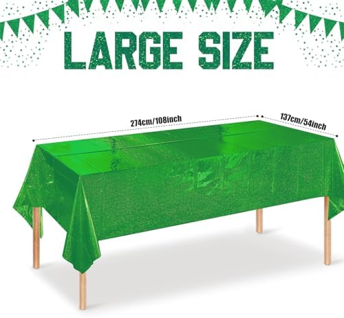 4 Pcs Iridescent Green Tablecloth Party Decorations