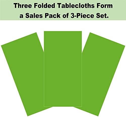 Lime Green Plastic Tablecloths 3 Pack for Party Events