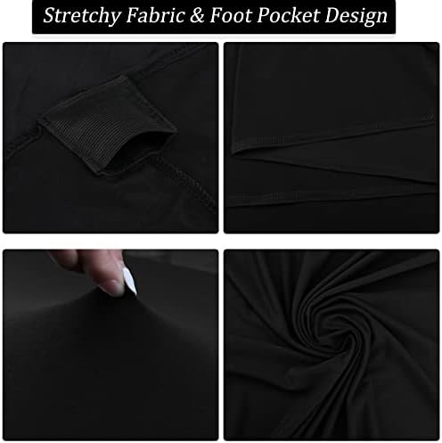 4 Pack 6 Foot Black Spandex Table Cloth for Folding Tables