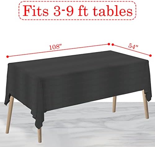 NEWOOK Black Rectangle Tablecloths 6 Pack