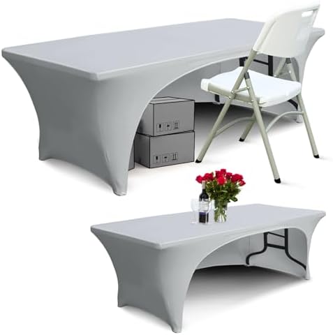 ABCCANOPY 2PCS 6 ft Gray Tablecloths