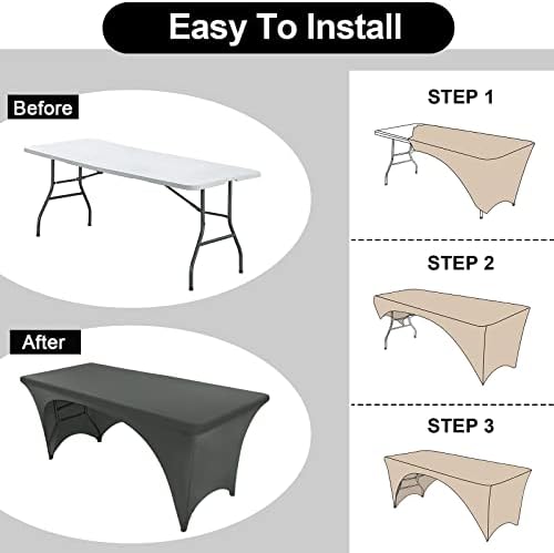 FestiCorp Gray Spandex Table Cover for 8 Foot Table