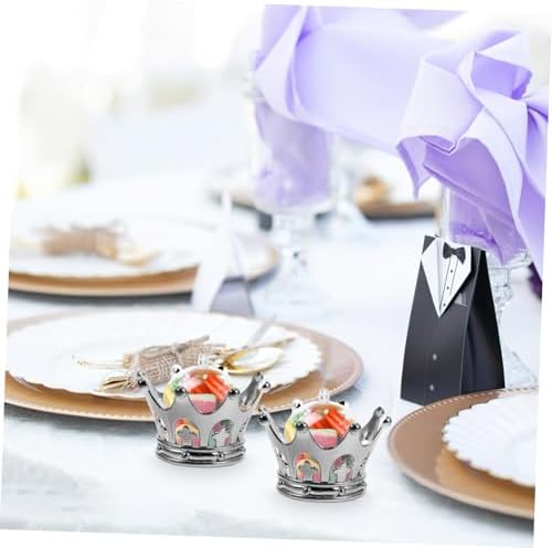 12pcs Fillable Silver Dome Crown Centerpieces for Weddings and Parties