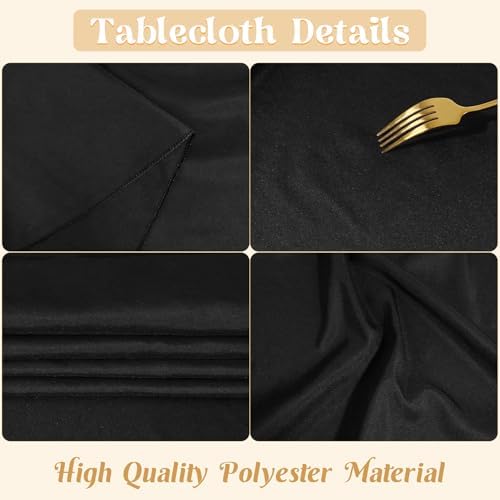2 Pack Black Rectangle Tablecloths 70x108 Inch Washable Outdoor Use