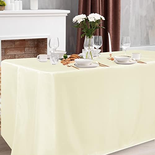Obstal 2 Pack Table Covers for 4 Foot Rectangle Tables - Cream