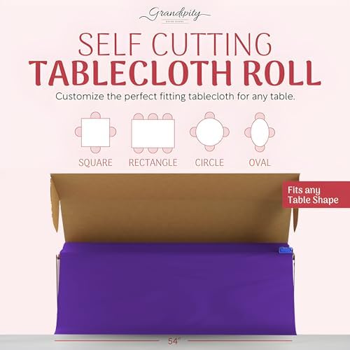 Grandipity Plastic Tablecloth Roll Purple 54x300 Cut to Size