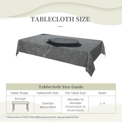 Zen Stone Print Rectangle Tablecloth - Elegance for Kitchen and Dining
