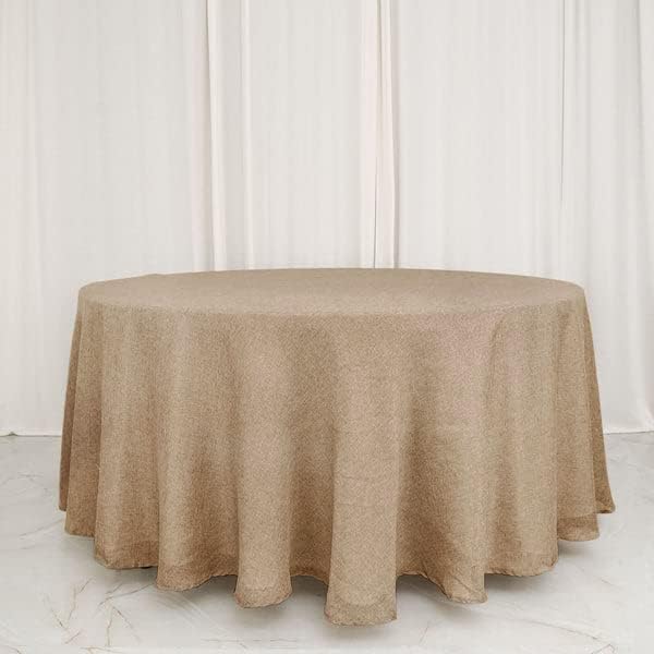 Balsa Circle 120 Inch Round Faux Burlap Tablecloth