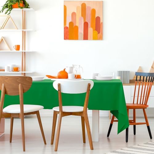 Kopokita 2PCS Green Plastic Tablecloths 54x108 Inch