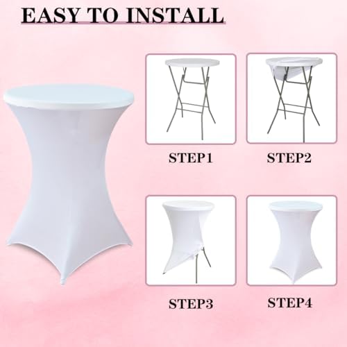 HAORUI 10 Pack Spandex Table Covers for Round Tables