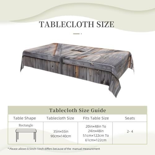 Country Barn Wood Door Print Tablecloth - Classic Decor for Dining Tables