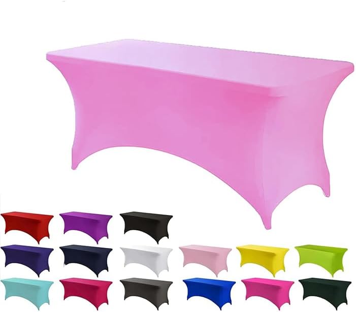 Spandex Table Cover 6FT Purple Pink Stretch Tablecloth for Home Events