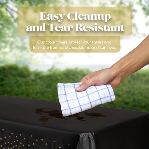 Grandipity Gold Dot on Black 12 Pack Tablecloth 54x108