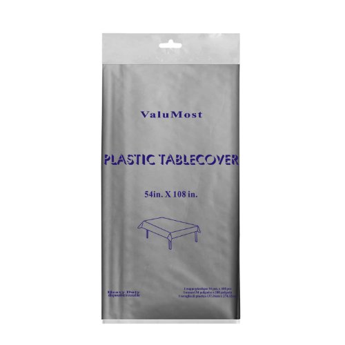 Party Essentials VM54108 ValuMost Rectangular Tablecover 108x54 Silver Case of 24