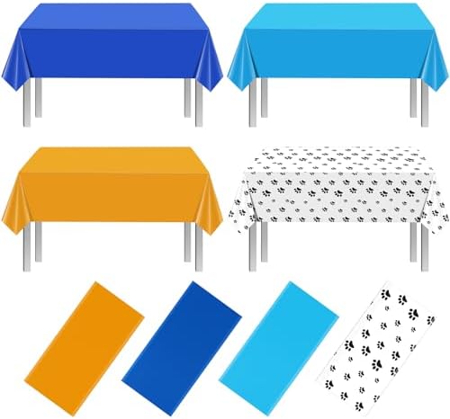 MASHAN 4 Piece Dog Themed Tablecloths Set