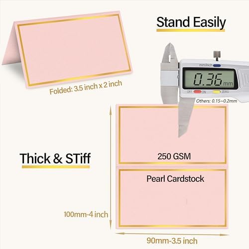 100 Pack Metallic Table Cards with Pearled Finish