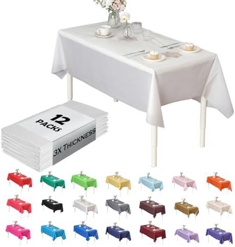 Evershine 12-Pack Heavy Duty White Table Covers