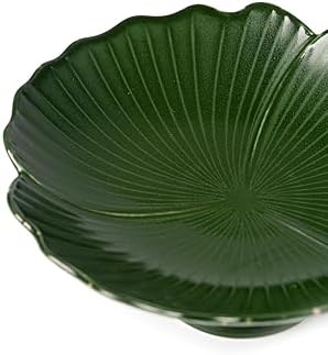 Green Ceramic Fruit Bowl with Lucky Clover Design 85 Inch