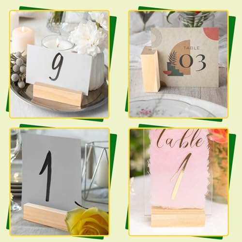 15 Piece Wood Place Card Holder Set for Ceremonies and Events