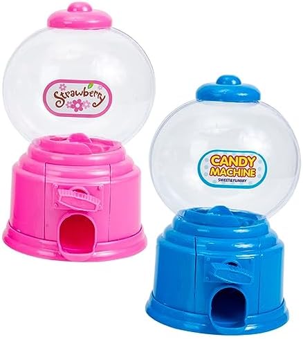 2pcs Vintage Candy Dispenser Machines for Kids Party Decorations Blue and Pink