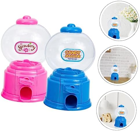 2pcs Vintage Candy Dispenser Machines for Kids Party Decorations Blue and Pink