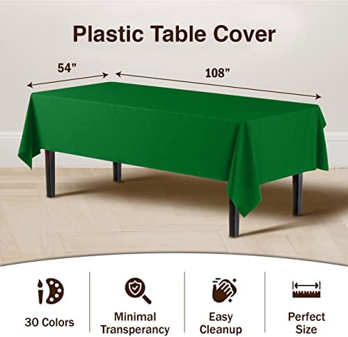 Exquisite Emerald Green Party Tablecloths 12-Pack