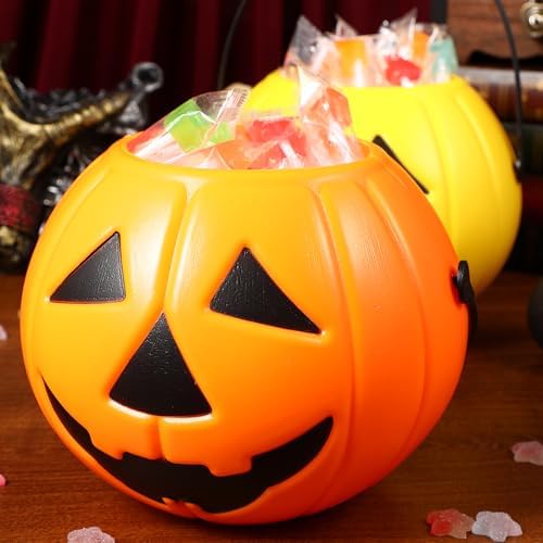 Didiseaon 2Pcs Pumpkin Candy Bucket Halloween Decor