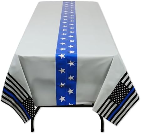 Havercamp Police Blue Line Tablecloth 108x54 Inches