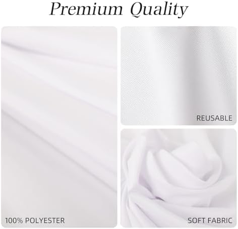 Wigenius 2 Pack White Polyester Tablecloths for 6ft Tables 60x102 Inch