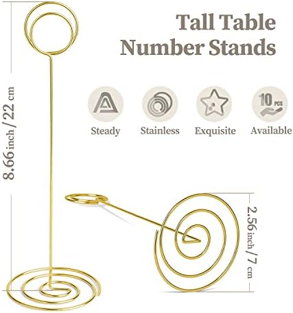 RONTEDA Table Number Holders 10Pcs 875 Inch Gold