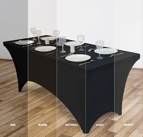 Utopia Kitchen 6FT Spandex Tablecloth Black 200 GSM