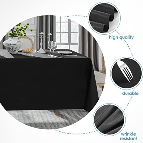 VidaFete 2 Pack 90x132 Inch Black Tablecloth