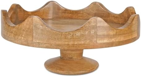 Mela Artisans Wooden Multipurpose Pedestal Bowl 12x4