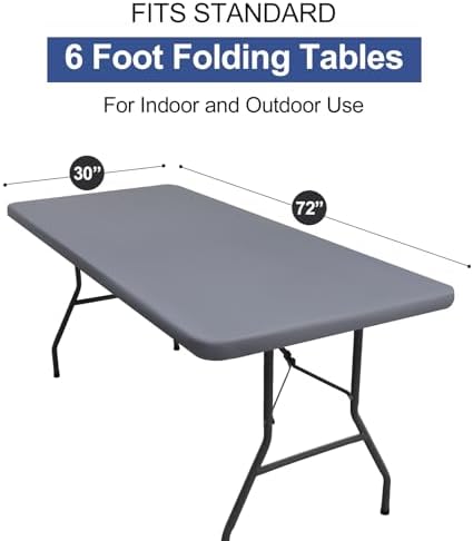 Homing 4 Packs 6 Foot Rectangle Table Cloth - Waterproof Elastic Windproof Washable
