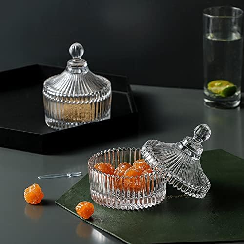 Crystal Clear Castle Jar with Lid Set of 2