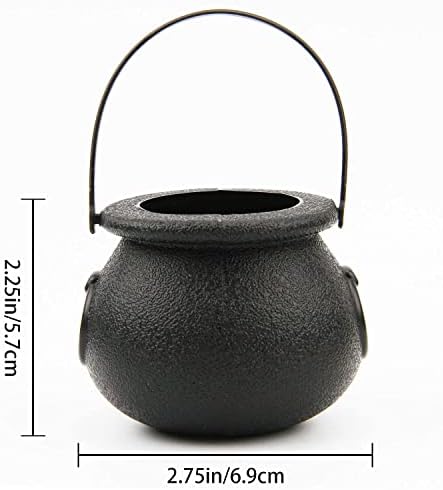 LOMIMOS 12pcs Halloween Mini Black Cauldron Candy Server
