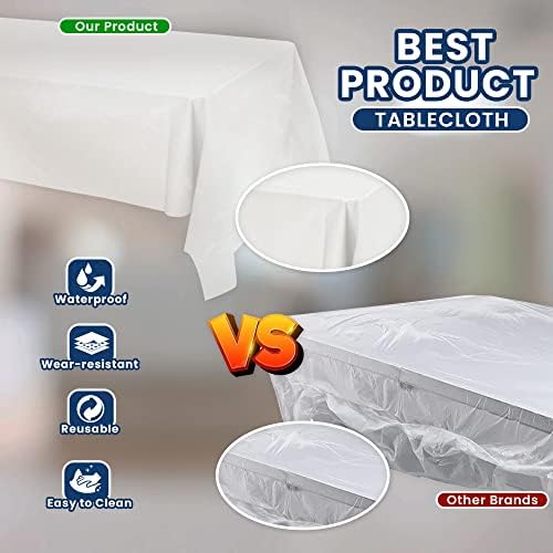 TULLIPAK 154 Pack White Tablecloths 36x108in USA Made