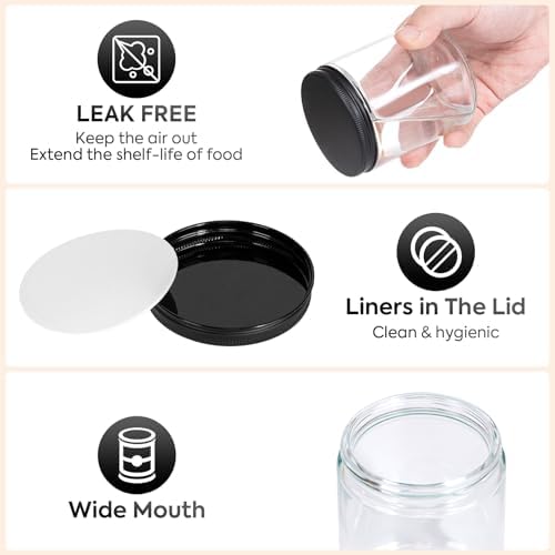 12 Pack 8 Oz Glass Jars with Metal Lids for Candles and Storage