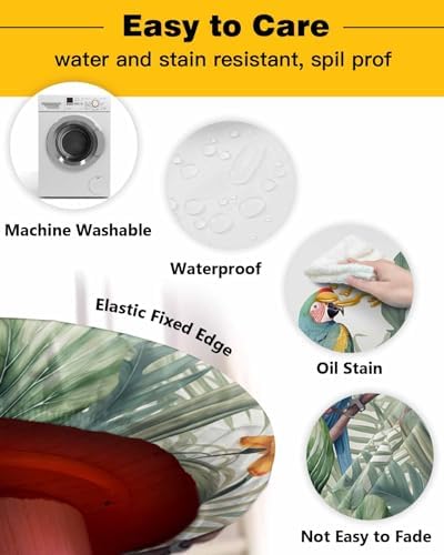 ZOE GARDEN Tropical Palm Round Waterproof Table Cover